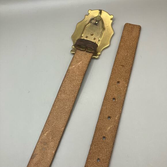 VTG Streets Ahead Belt M Rhinestone Tooled Leather Multicolor Western Artsy 90s - Picture 10 of 10